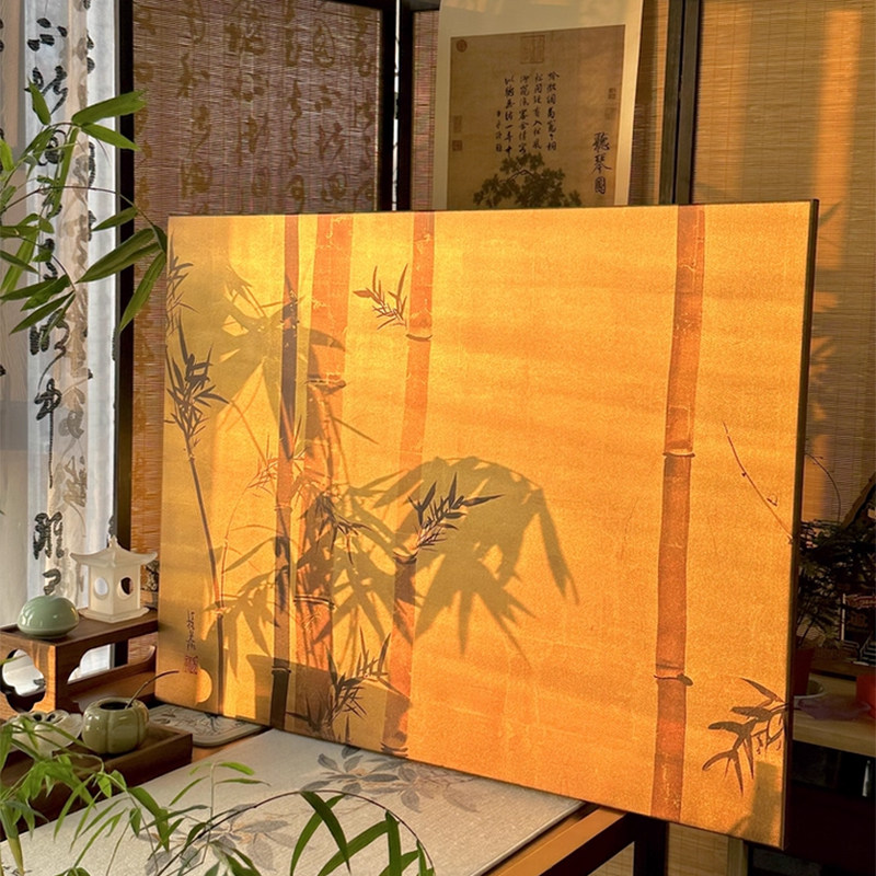 Japanese Living Lifestyle - Nieuwe Chinese stijl antiek goudfolie schilderij,