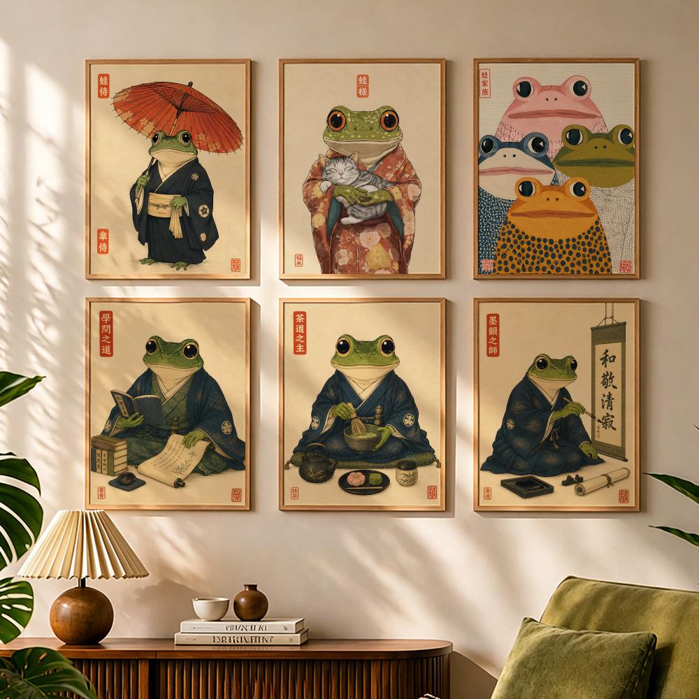 Japanese Living Lifestyle - Culturele Japanse Kikker Levensstijl Schilderij Kalligrafie