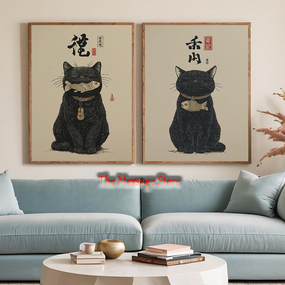 Zwarte Lucky Cat Ukiyo-e Japan - Japanese Lifestyle And Traditions recensie en prijs